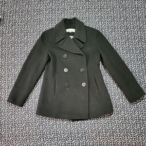 Calvin Klein Black Wool Pea Coat